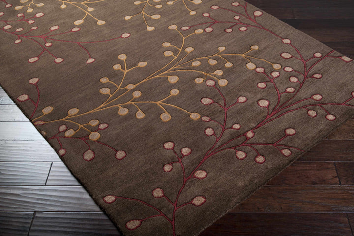 Leo-cedarville Brown Traditional Style Botanical Brown Hand Tufted Area Rug
