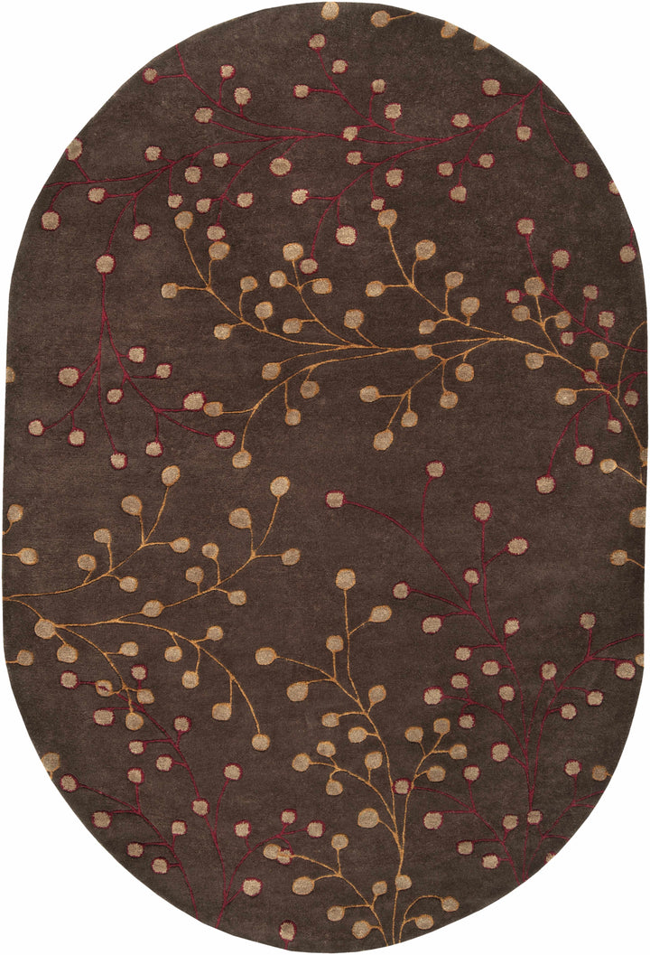 Leo-cedarville Brown Traditional Style Botanical Brown Hand Tufted Area Rug
