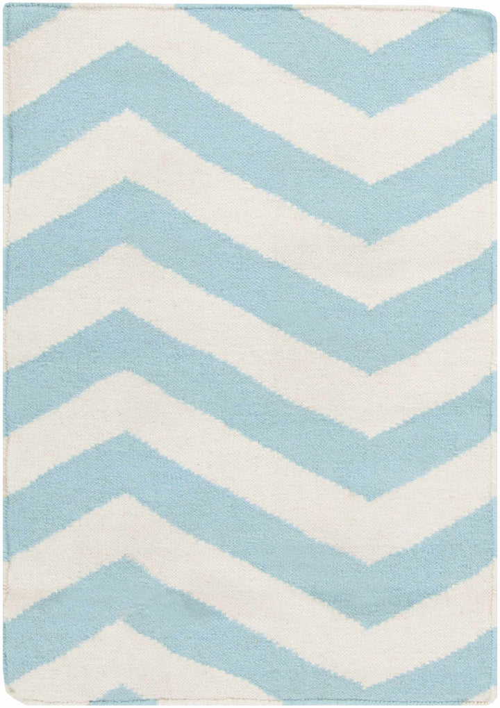 Lerona Contemporary Geometrical Blue And White Hand Woven Area Rug