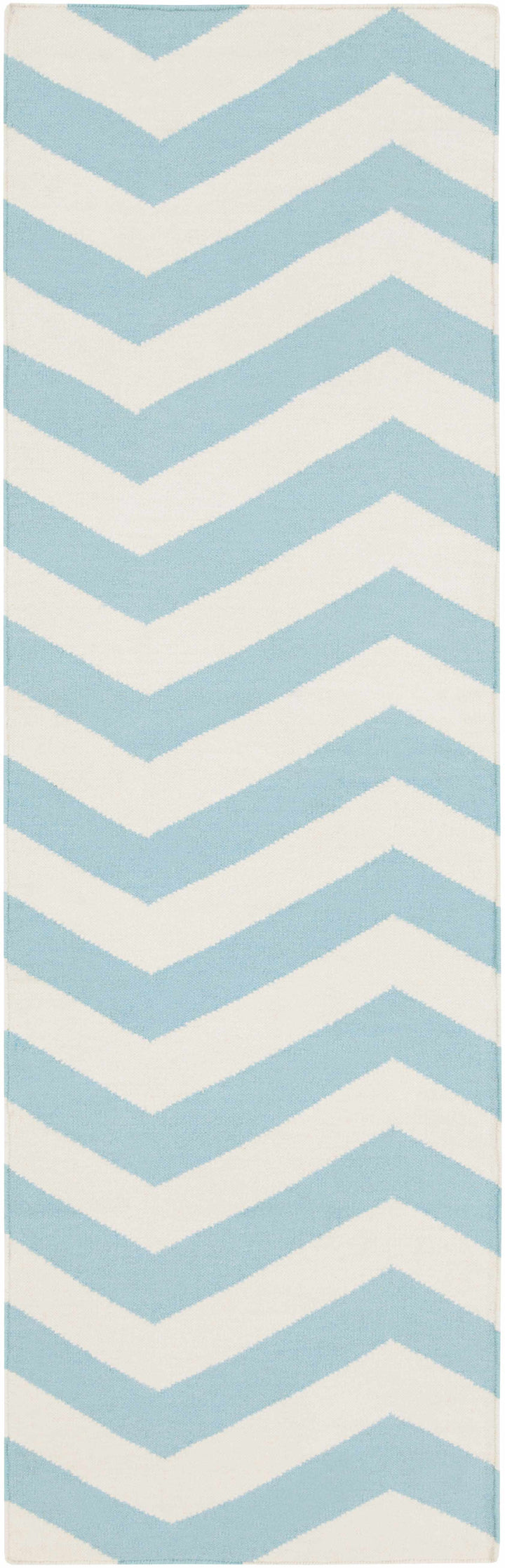 Lerona Contemporary Geometrical Blue And White Hand Woven Area Rug