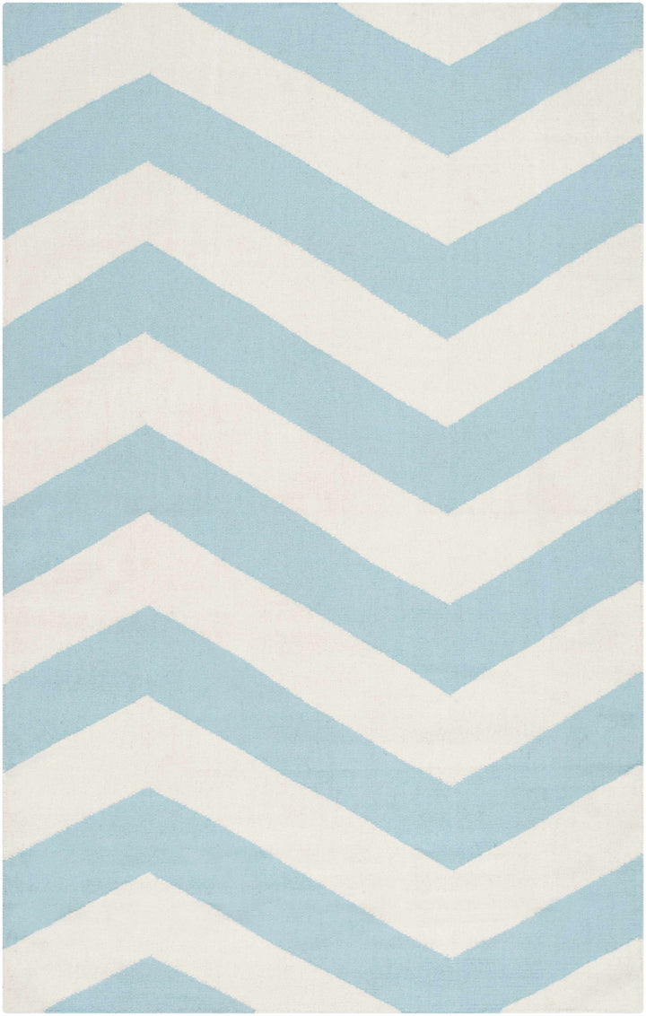 Lerona Contemporary Geometrical Blue And White Hand Woven Area Rug