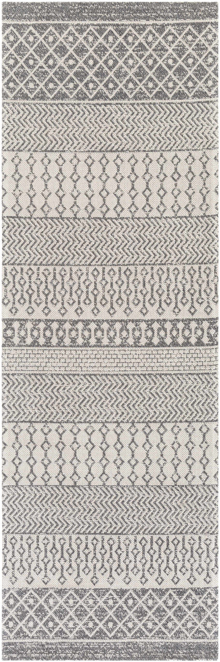 Lester Modern Geometrical Design Ivory And Charcoal Washable Area Rug