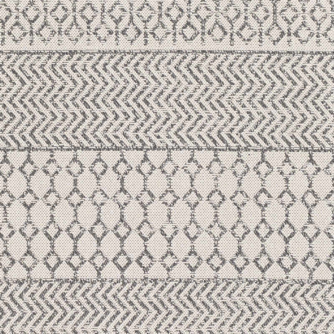 Lester Modern Geometrical Design Ivory And Charcoal Washable Area Rug