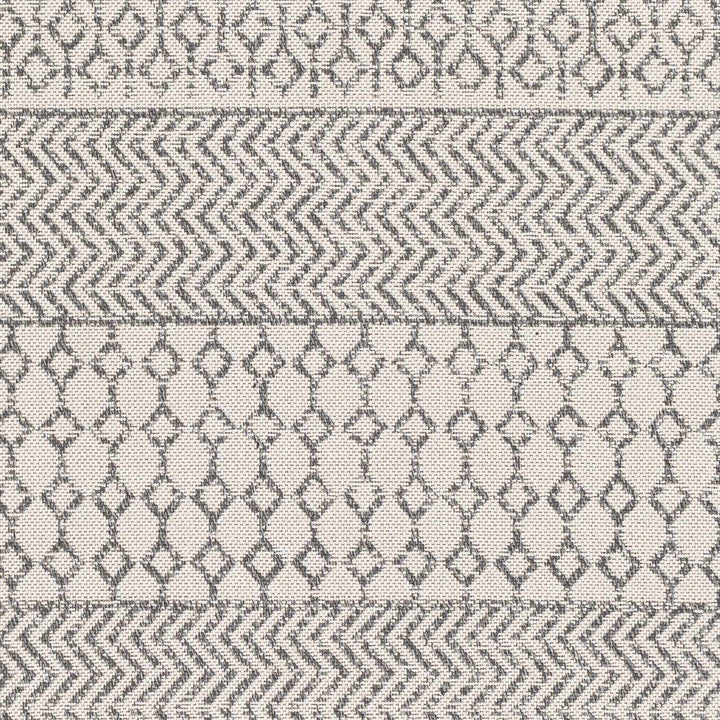 Lester Modern Geometrical Design Ivory And Charcoal Washable Area Rug