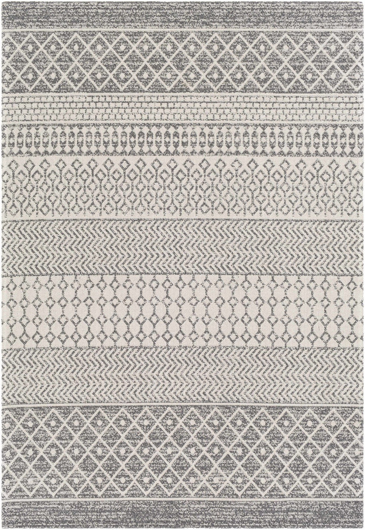 Lester Modern Geometrical Design Ivory And Charcoal Washable Area Rug - The Rug Decor