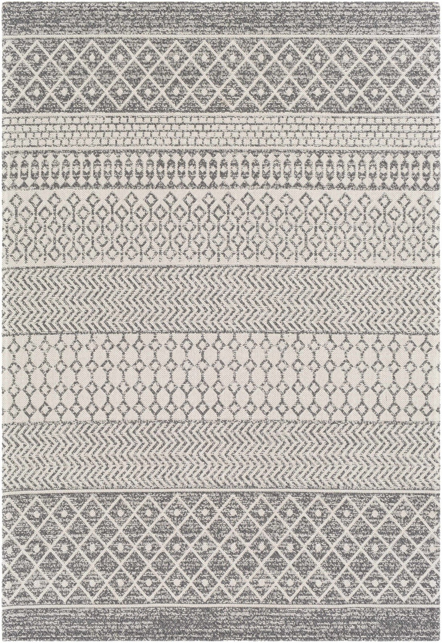 Lester Modern Geometrical Design Ivory And Charcoal Washable Area Rug - The Rug Decor