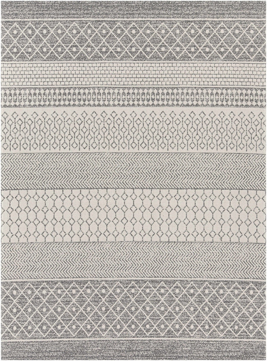 Lester Modern Geometrical Design Ivory And Charcoal Washable Area Rug - The Rug Decor