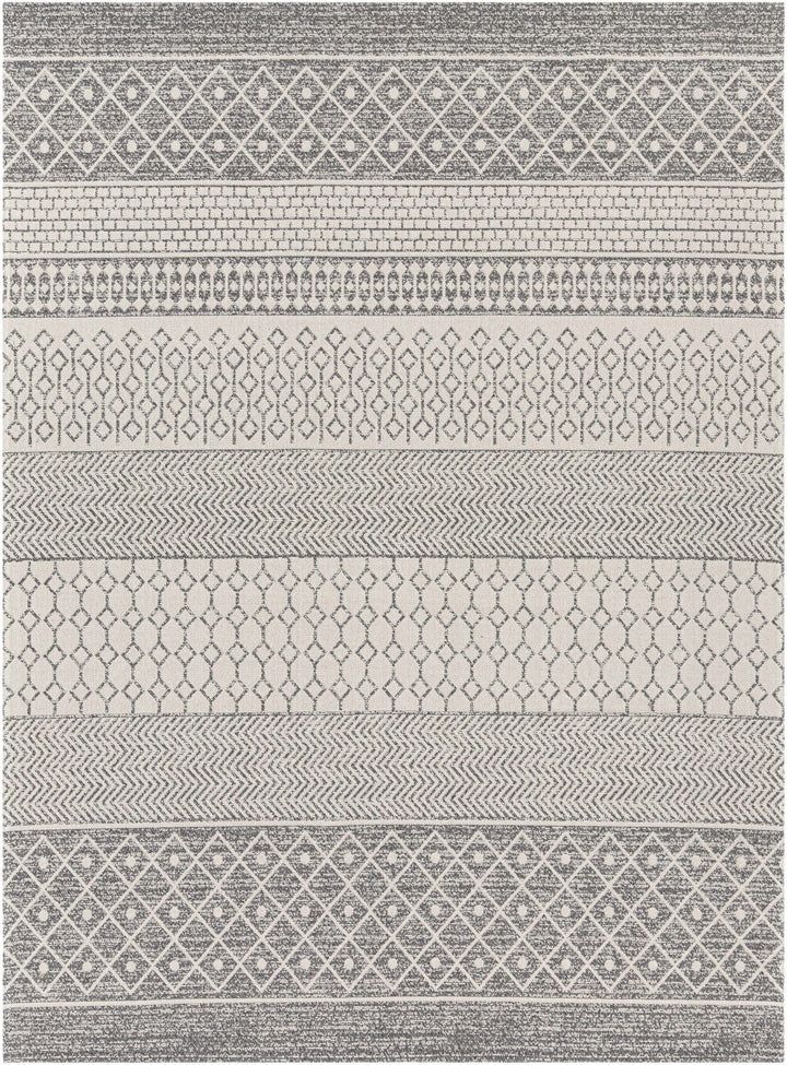 Lester Modern Geometrical Design Ivory And Charcoal Washable Area Rug - The Rug Decor