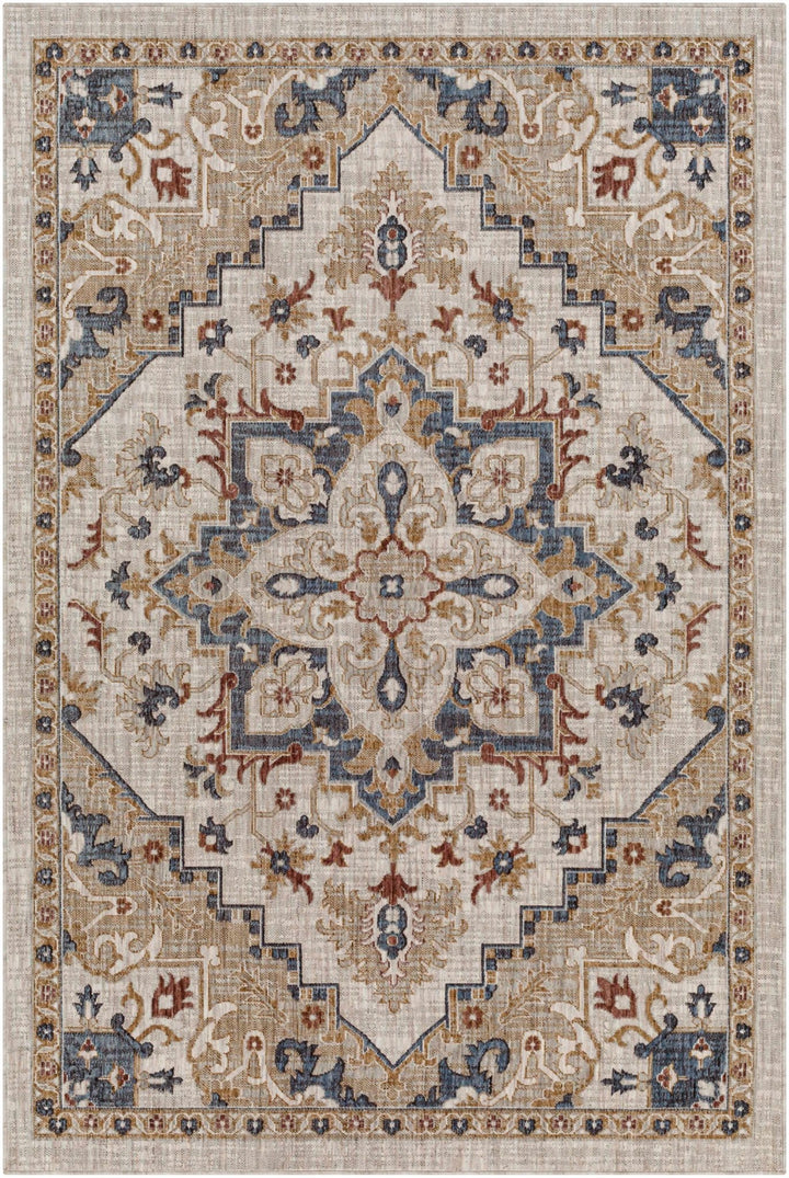 Lewa Traditional Medallion Design Beige & Brown Rug - The Rug Decor