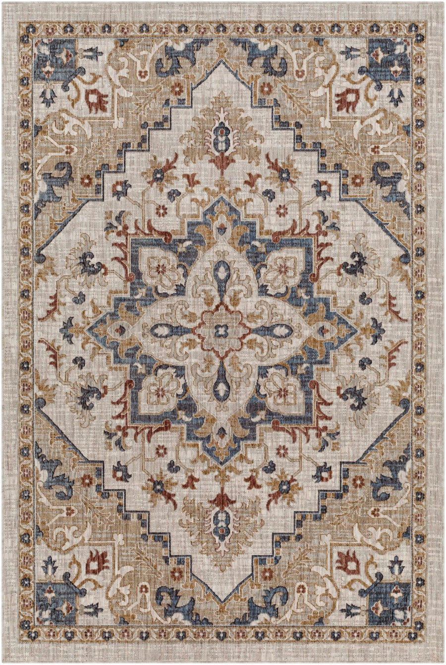 Lewa Traditional Medallion Design Beige & Brown Rug - The Rug Decor