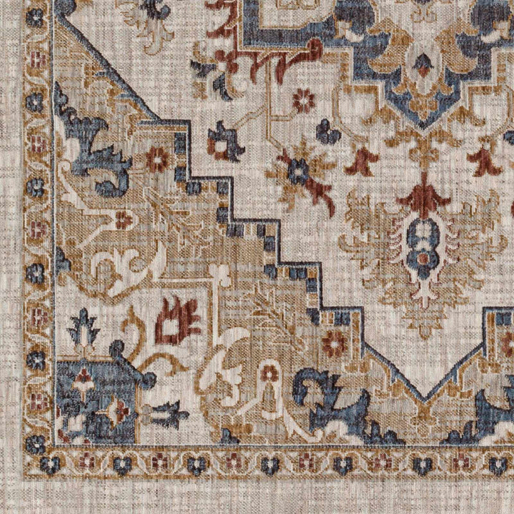 Lewa Traditional Medallion Design Beige & Brown Rug - The Rug Decor