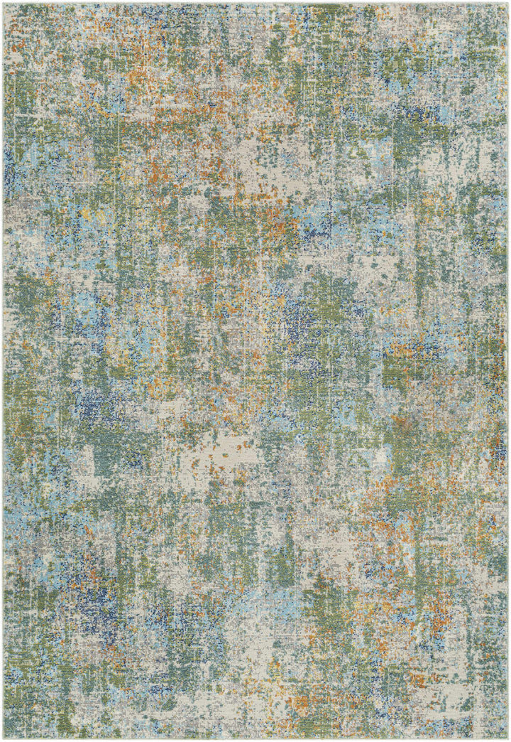 Lightwater Blue And Green Modern Abstract Design Outdoor Area Rug