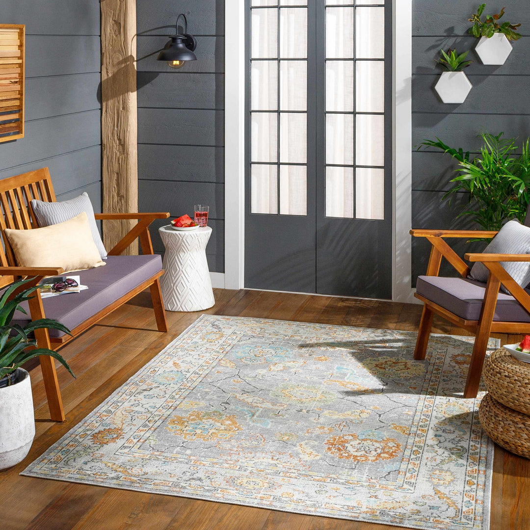 Lightwater Blue And Green Modern Abstract Design Outdoor Area Rug
