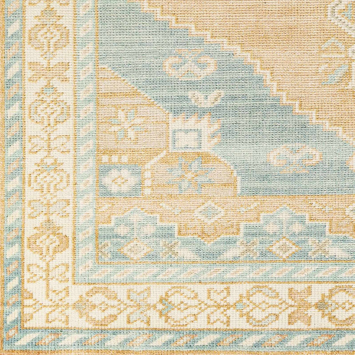Ligayan Traditional Beige And Blue Hand Knotted Wool Rug