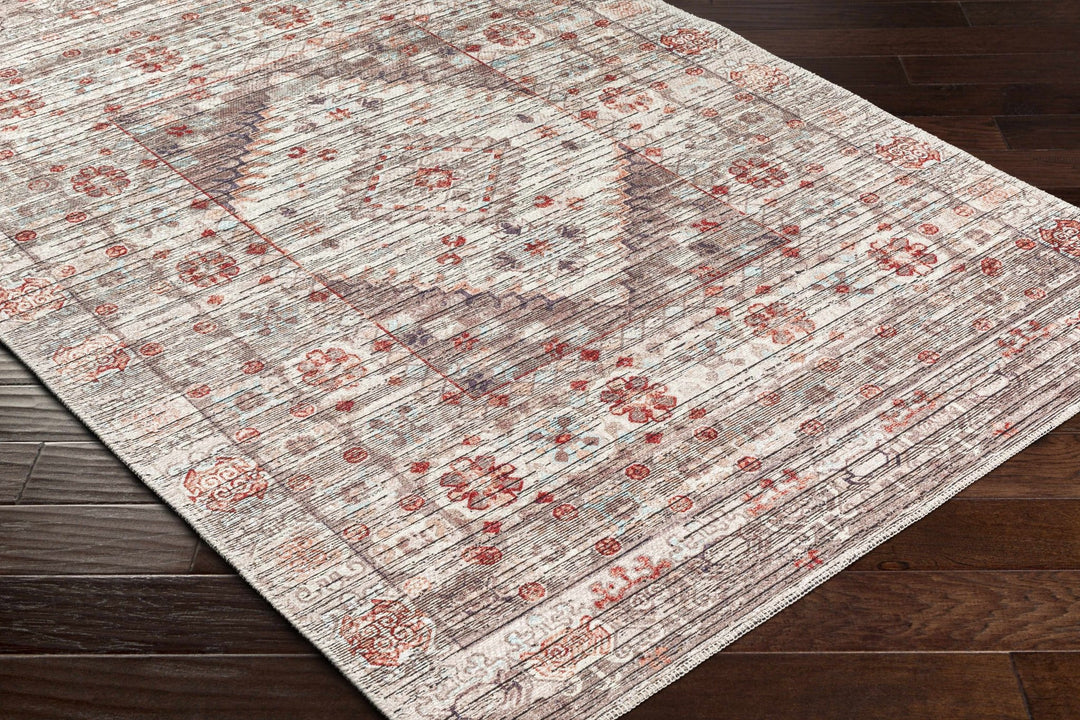 Liam Traditional Transitional Gray And Rust Area Rug - The Rug Decor