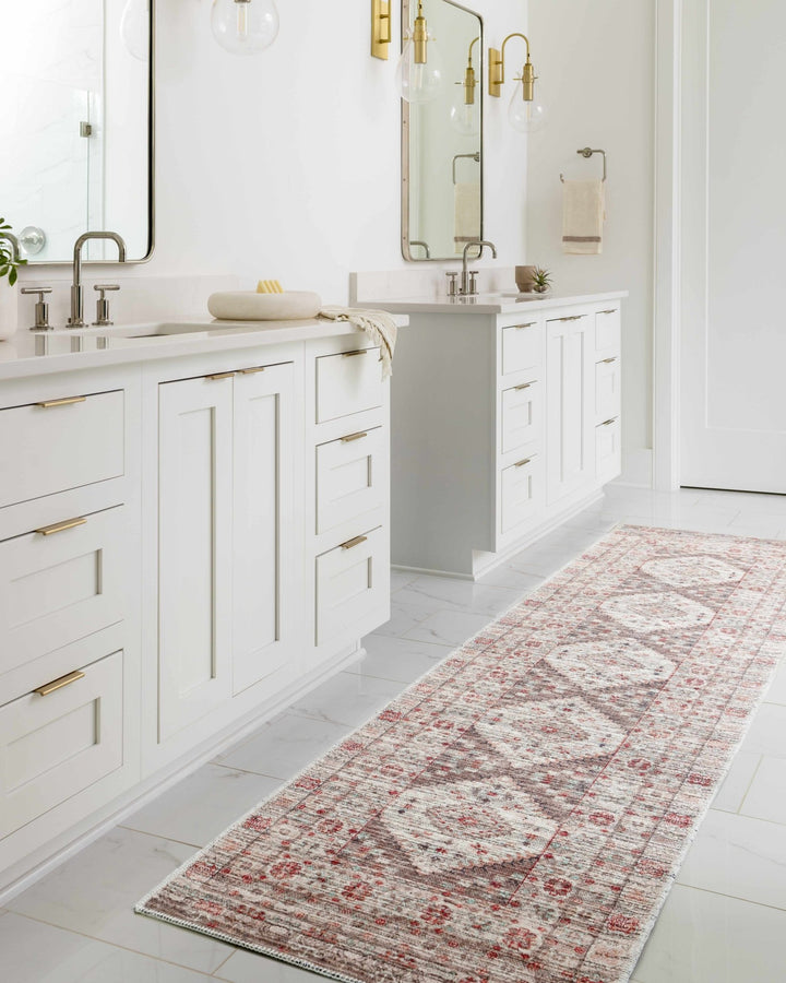 Liam Traditional Transitional Gray And Rust Area Rug - The Rug Decor