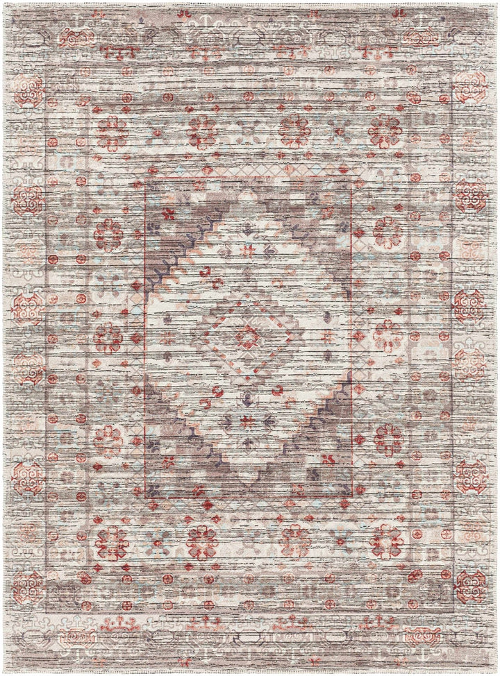 Liam Traditional Transitional Gray And Rust Area Rug - The Rug Decor