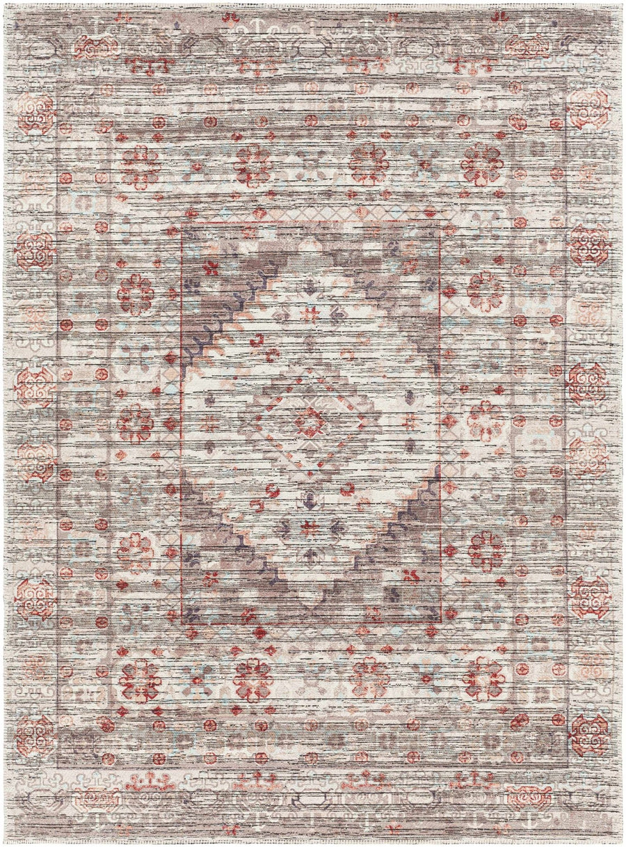 Liam Traditional Transitional Gray And Rust Area Rug - The Rug Decor