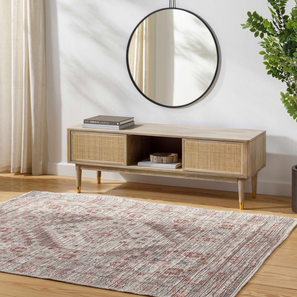 Liam Traditional Transitional Gray And Rust Area Rug - The Rug Decor