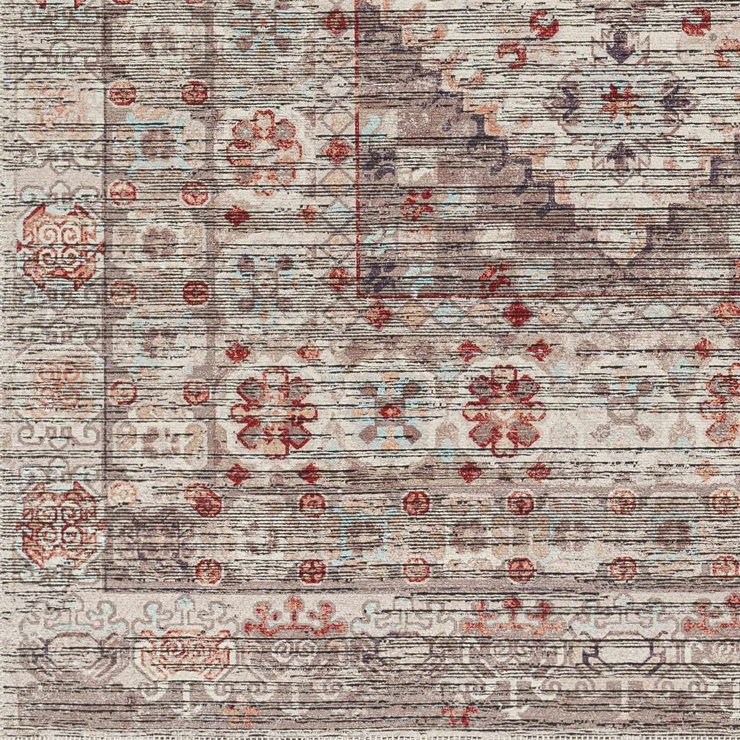 Liam Traditional Transitional Gray And Rust Area Rug - The Rug Decor