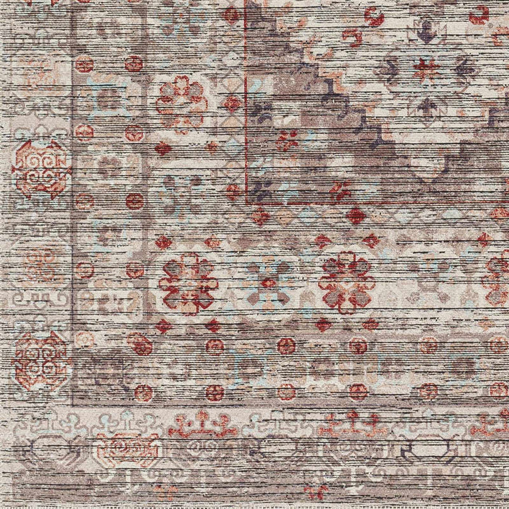 Liam Traditional Transitional Gray And Rust Area Rug - The Rug Decor
