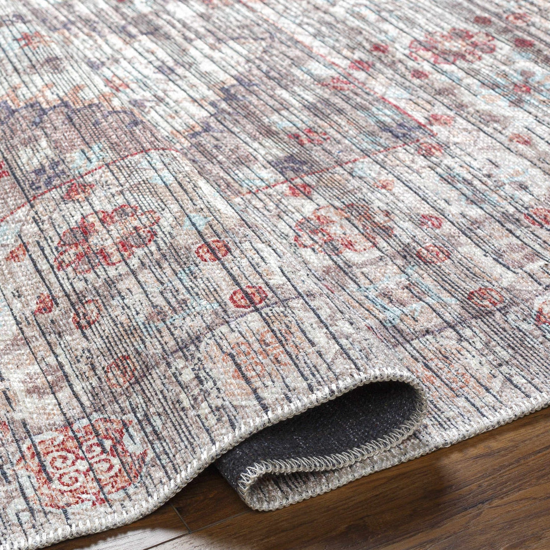 Liam Traditional Transitional Gray And Rust Area Rug - The Rug Decor