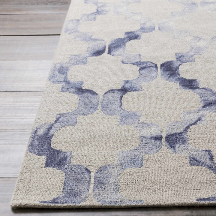 Libby Contemporary Geometrical Silver And Navy Rug - The Rug Decor