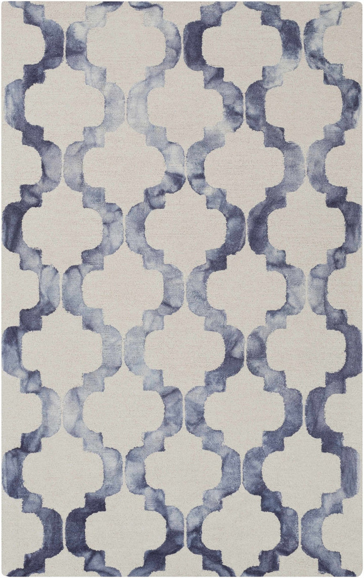 Libby Contemporary Geometrical Silver And Navy Rug - The Rug Decor