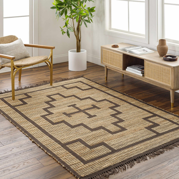 Licha Traditional Camel And Taupe Jute Rug - The Rug Decor