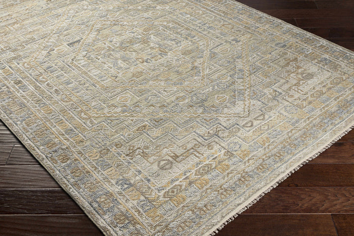 Ligao Traditional Style Olive And Gray Hand Knotted Area Rug
