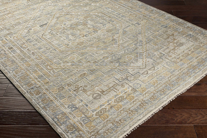 Ligao Traditional Style Olive And Gray Hand Knotted Area Rug - The Rug Decor