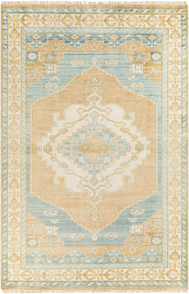 Ligayan Traditional Beige And Blue Hand Knotted Wool Rug - The Rug Decor