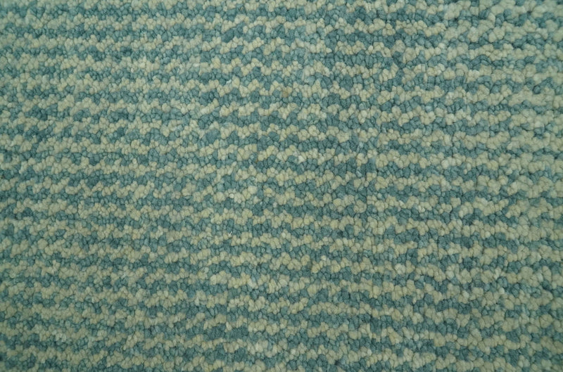 Light Blue and Beige Stripes Design Contemporary Custom Made wool Area Rug - The Rug Decor