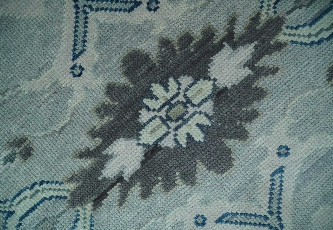 Light Blue Hand knotted Traditional Oushak Multi Size wool Area Rug - The Rug Decor