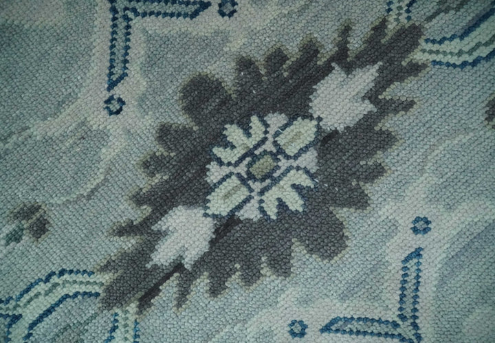 Light Blue Hand knotted Traditional Oushak Multi Size wool Area Rug - The Rug Decor