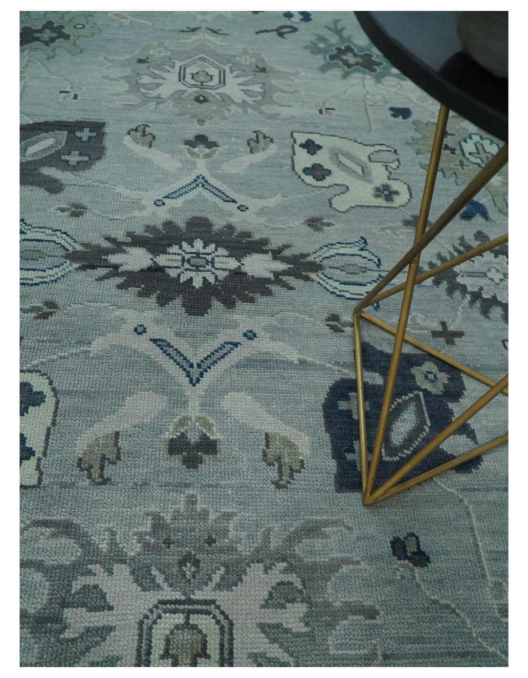 Light Blue Hand knotted Traditional Oushak Multi Size wool Area Rug - The Rug Decor