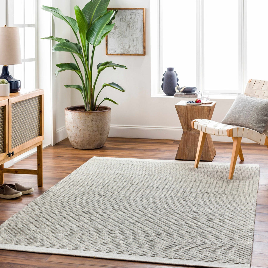 Light Brown And Cream Emlen Traditional Style Hand Woven Wool Rug - The Rug Decor