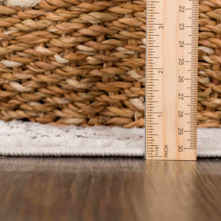 Light Peach and Charcoal Tribal Design Contemporary Area Rug - The Rug Decor