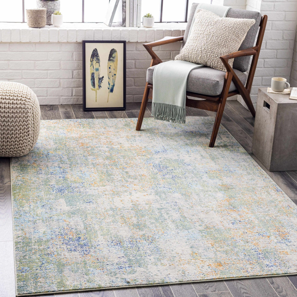 Lightwater Blue And Green Modern Abstract Design Outdoor Area Rug - The Rug Decor
