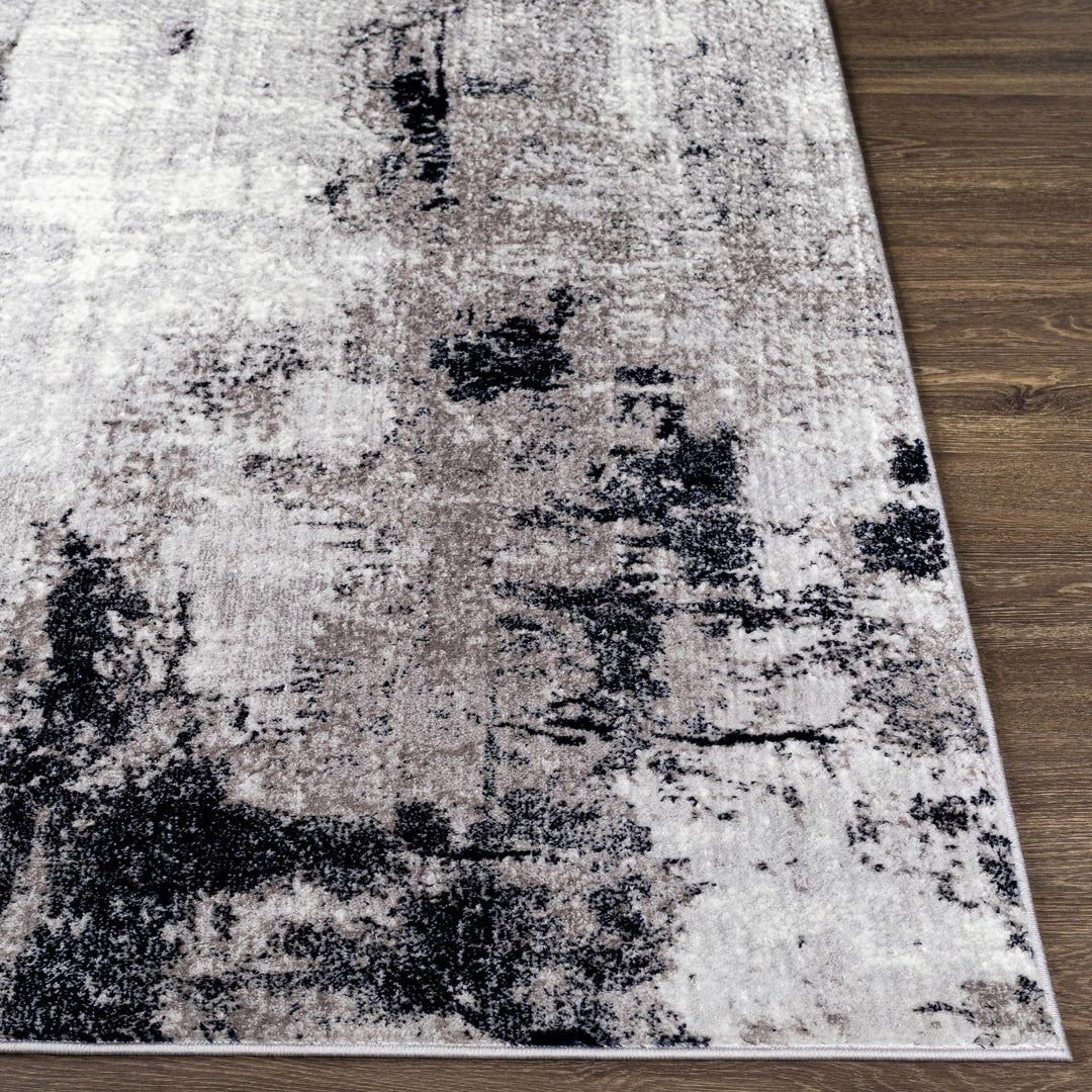Limao Modern Abstract Design Silver And Blue Area Rug - The Rug Decor