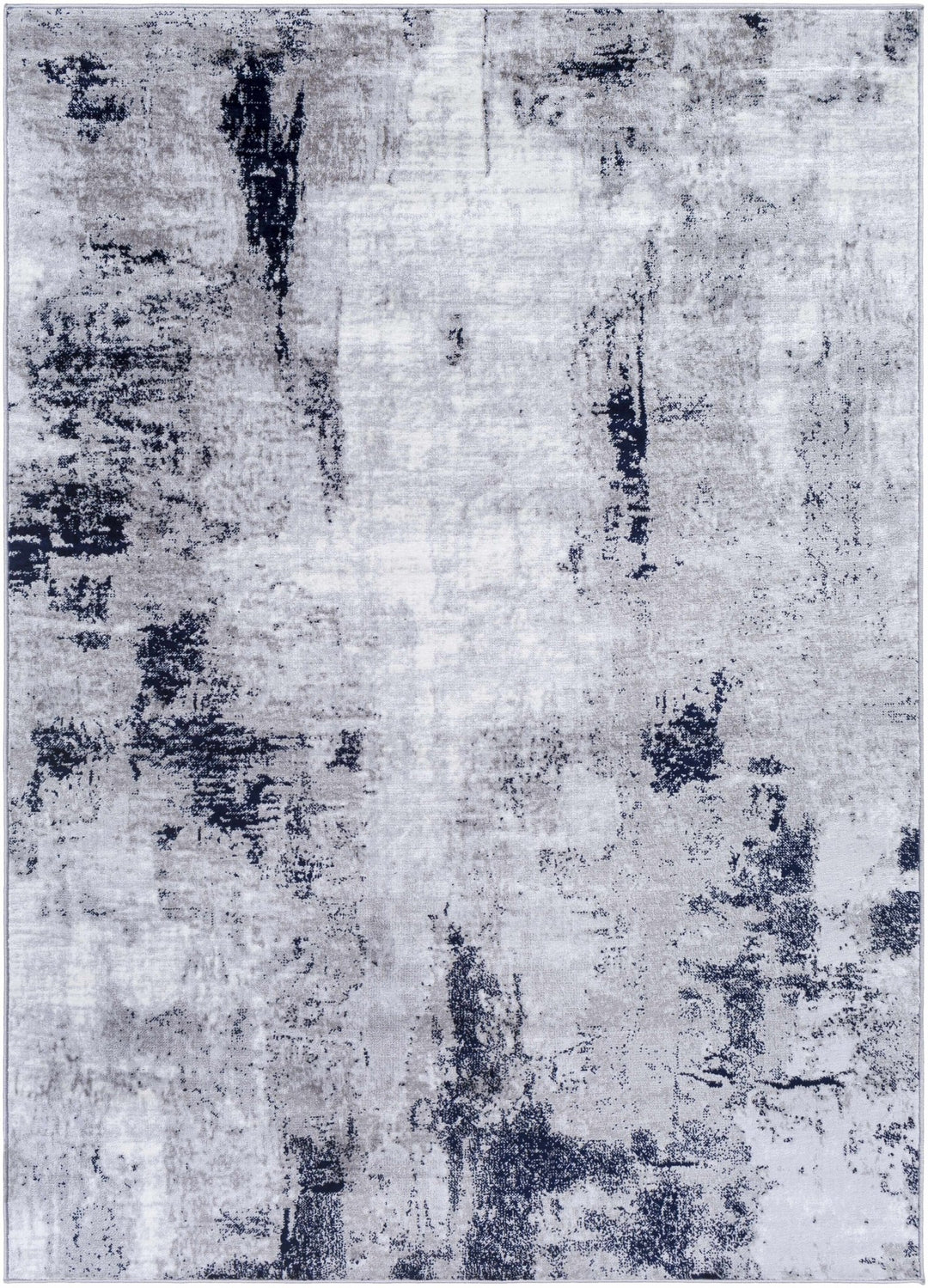 Limao Modern Abstract Design Silver And Blue Area Rug - The Rug Decor