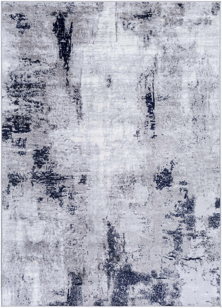 Limao Modern Abstract Design Silver And Blue Area Rug - The Rug Decor