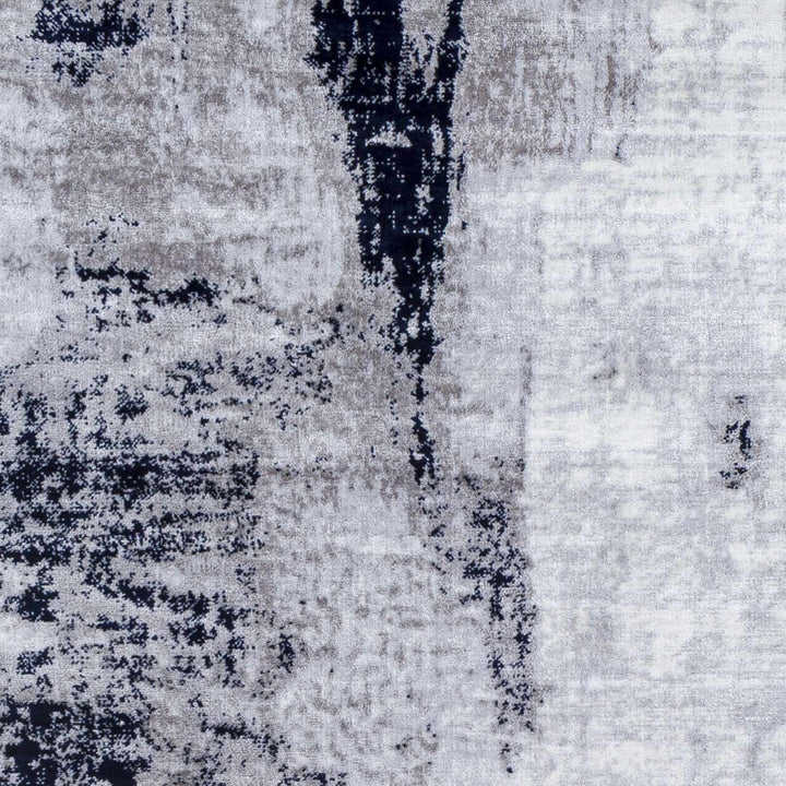 Limao Modern Abstract Design Silver And Blue Area Rug - The Rug Decor