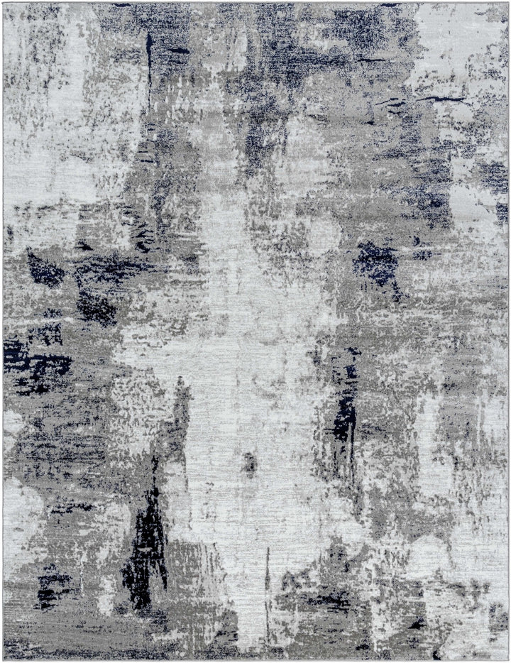 Limao Modern Abstract Design Silver And Blue Area Rug - The Rug Decor