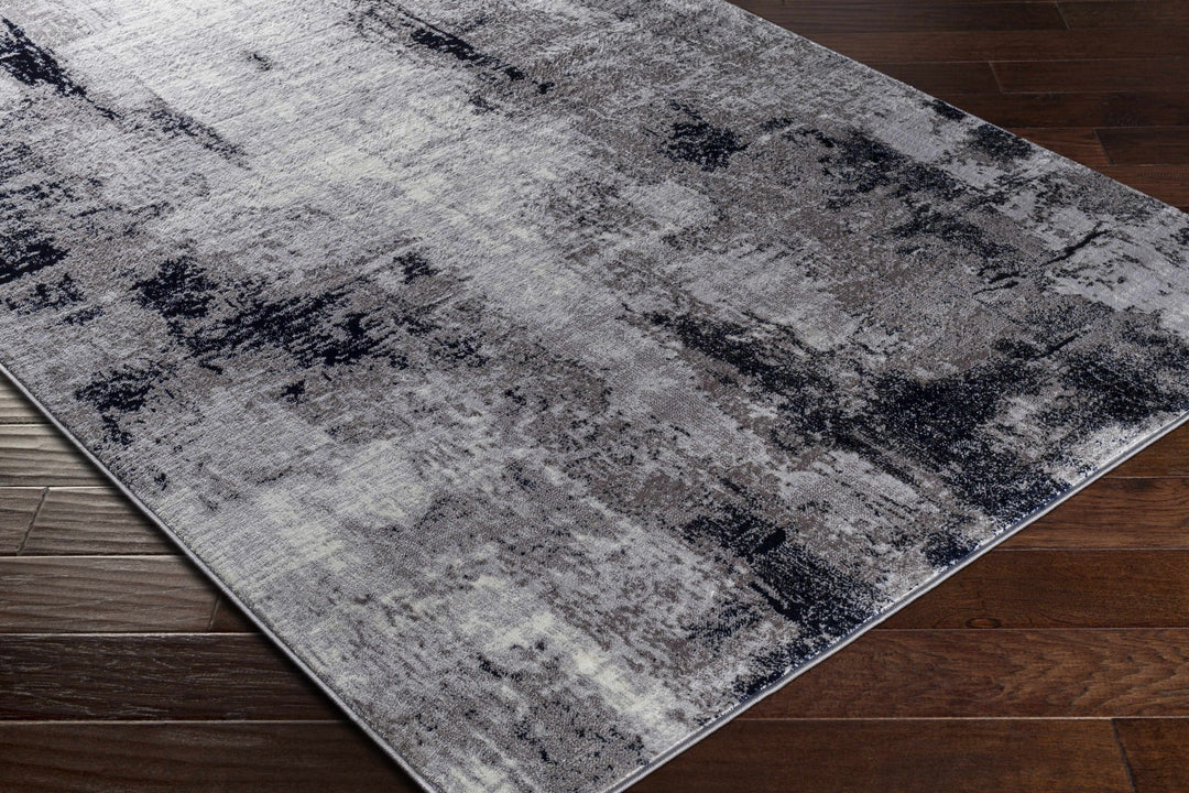 Limao Modern Abstract Design Silver And Blue Area Rug - The Rug Decor