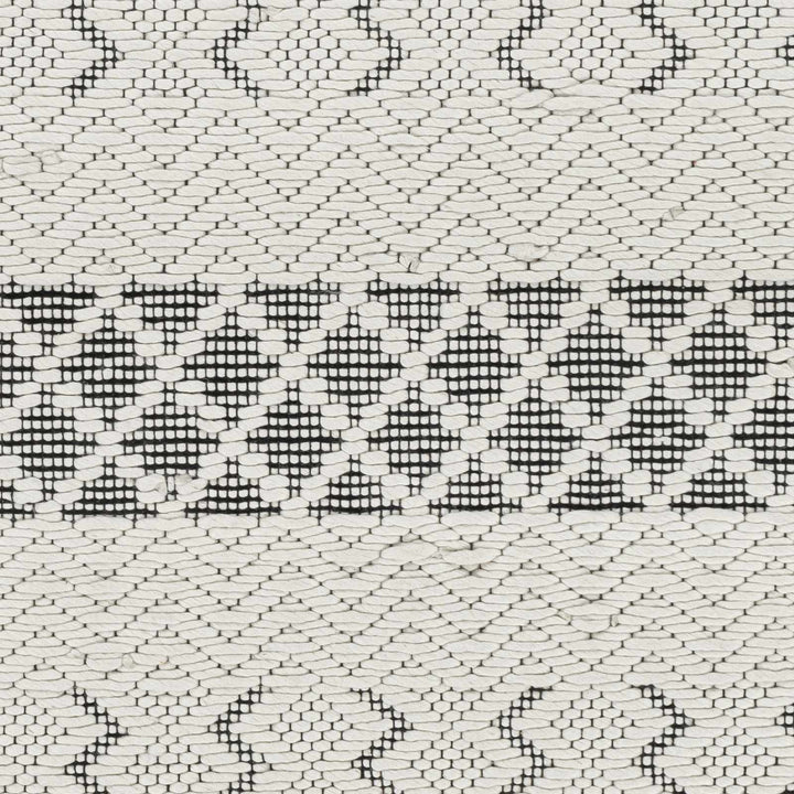 Limoges Ivory And Black Modern Geometrical Hand Woven Area Rug