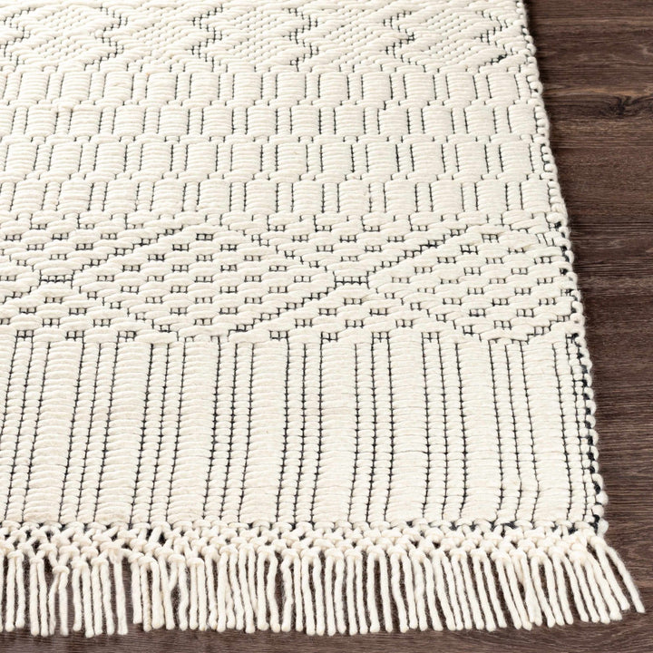 Limoges Ivory And Black Modern Geometrical Hand Woven Area Rug - The Rug Decor
