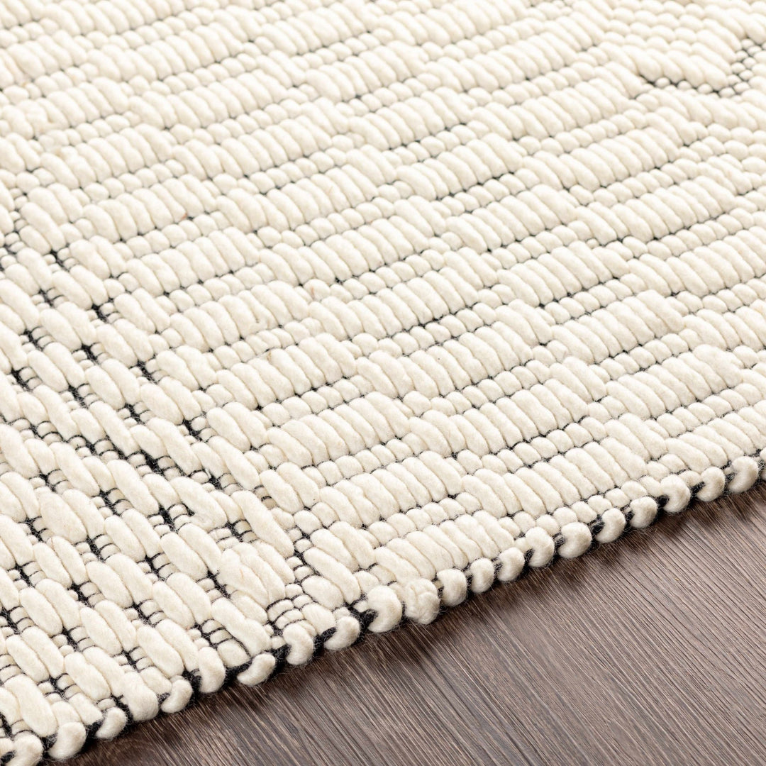 Limoges Ivory And Black Modern Geometrical Hand Woven Area Rug - The Rug Decor