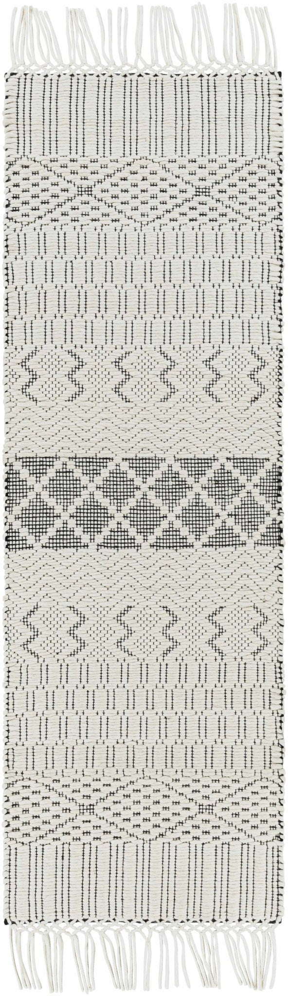 Limoges Ivory And Black Modern Geometrical Hand Woven Area Rug - The Rug Decor