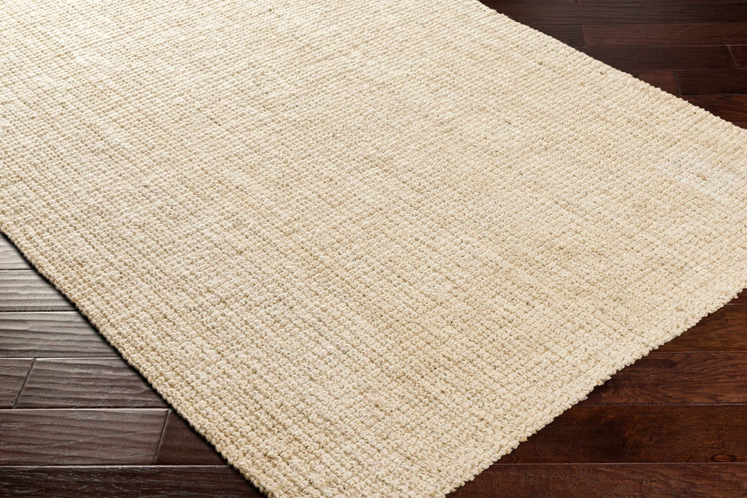 Linen Texture Natural Fiber Beige Hand Woven Jute Rug - The Rug Decor